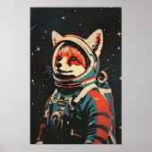 Fox Astronaut Poster, Fox Retro Print, Fox Poster (Vorne)