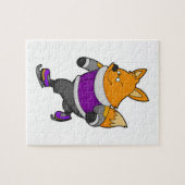 Fox at Ice Skaten mit Ice Skate & Brille Puzzle (Horizontal)