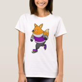 Fox at Ice Skaten mit Ice Skate & Brille T-Shirt (Vorderseite)