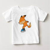 Fox at Ice skating with Ice skates Baby T-shirt (Vorderseite)