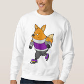Fox at Ice skating with Ice skates & Glasses Sweatshirt (Vorderseite)