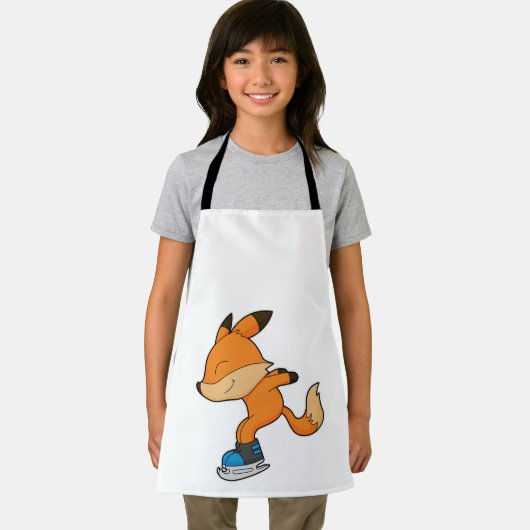 Fox at Ice skating with Ice skates Schürze (Insitu)