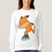 Fox at Ice skating with Ice skates Sweatshirt (Vorderseite)