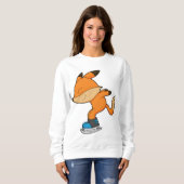 Fox at Ice skating with Ice skates Sweatshirt (Vorne ganz)
