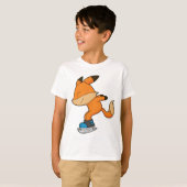 Fox at Ice skating with Ice skates T-Shirt (Vorne ganz)