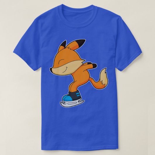 Fox at Ice skating with Ice skates T-Shirt (Design vorne)