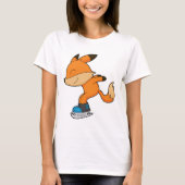 Fox at Ice skating with Ice skates T-Shirt (Vorderseite)