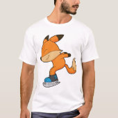 Fox at Ice skating with Ice skates T-Shirt (Vorderseite)