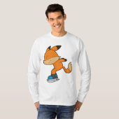 Fox at Ice skating with Ice skates T-Shirt (Vorne ganz)
