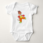 Fox at Martial Arts Boxen mit Boxhandschuhen Baby Strampler (Vorderseite)