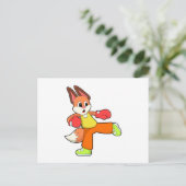 Fox at Martial Arts Boxen mit Boxhandschuhen Postkarte (Stehend Vorderseite)