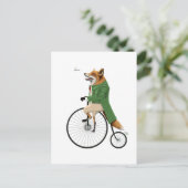 Fox auf dem Fahrrad Postkarte (Stehend Vorderseite)