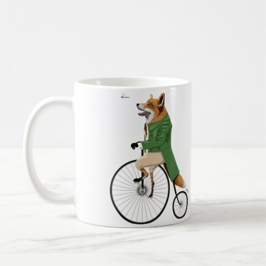 Fox auf Fahrrad Kaffeetasse (Links)
