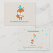 Fox aus Holz mit Balloons-Spieldatenkarten Telefonnummerkarte (Vorne/Hinten)