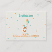 Fox aus Holz mit Balloons-Spieldatenkarten Telefonnummerkarte (Rückseite)