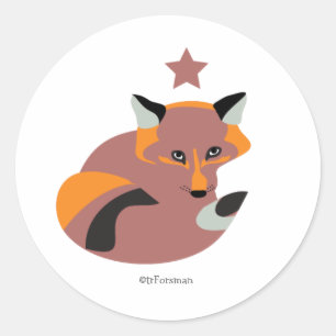 Fox-Ausrüstung mit Weihnachtsstern sticker.v2 Runder Aufkleber