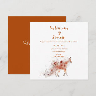 Fox & Autumn Florals Hochzeitsfeier Einladung