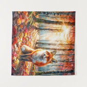 Fox Autumn Foods Wandteppich (Vorderseite (Horizontal))