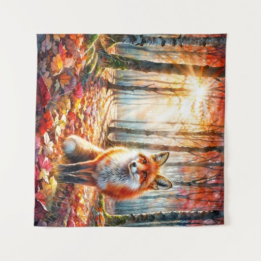 Fox Autumn Foods Wandteppich (Vorderseite (Horizontal))