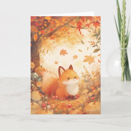 Fox Autumn Retreat Karte (Vorderseite)
