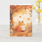 Fox Autumn Retreat Karte (Gelbe Blume)