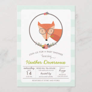 Fox Baby Boy Baby Dusche Einladung