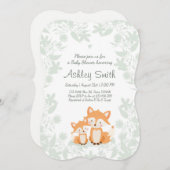 Fox Baby Dusche einladen Wald Dusche Wald Einladung (Vorne/Hinten)
