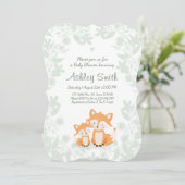 Fox Baby Dusche einladen Wald Dusche Wald Einladung (Stehend Vorderseite)