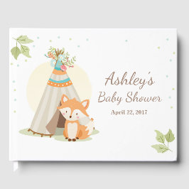 Fox Baby Dusche Gästebuch Teepee pow wow Woodland