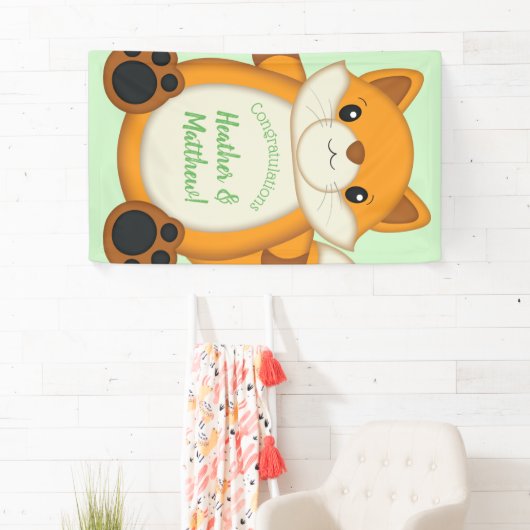 Fox Baby Dusche grün Banner (Insitu)