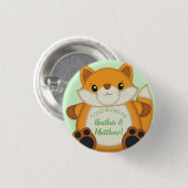 Fox Baby Dusche grün Button (Vorne & Hinten)