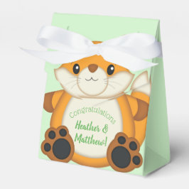 Fox Baby Dusche grün Geschenkschachtel