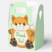 Fox Baby Dusche grün Geschenkschachtel (Geöffnet)