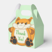 Fox Baby Dusche grün Geschenkschachtel (Vorderseite)