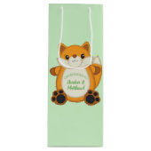 Fox Baby Dusche grün Geschenktüte Für Weinflaschen (Vorderseite)