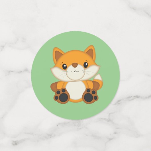 Fox Baby Dusche grün Konfetti (Klein Vorderseite)