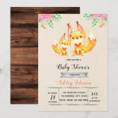 Fox Baby Dusche Party Einladung (Vorne/Hinten)