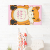 Fox Baby Dusche Pink Banner (Insitu)