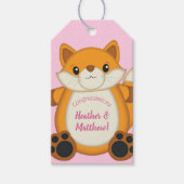 Fox Baby Dusche Pink Geschenkanhänger (Vorderseite)