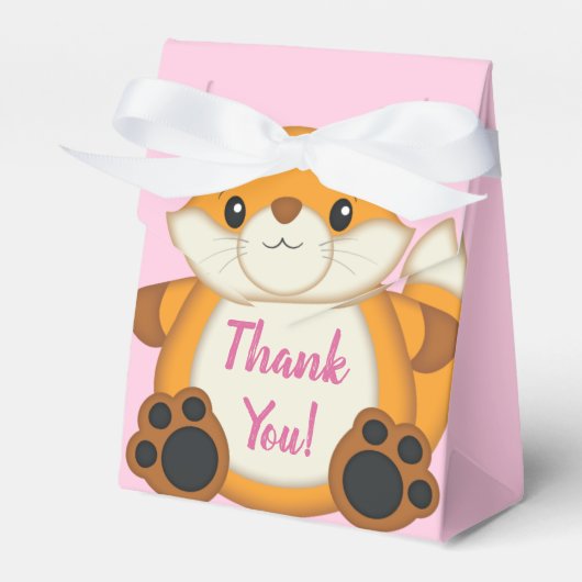 Fox Baby Dusche Pink Geschenkschachtel (Vorderseite)