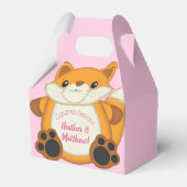 Fox Baby Dusche Pink Geschenkschachtel (Rückseite)