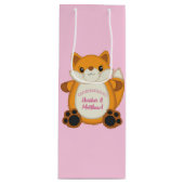 Fox Baby Dusche Pink Geschenktüte Für Weinflaschen (Vorderseite)