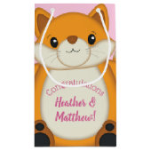 Fox Baby Dusche Pink Kleine Geschenktüte (Rückseite)