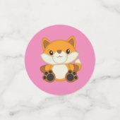 Fox Baby Dusche Pink Konfetti (Klein Vorderseite)