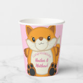 Fox Baby Dusche Pink Pappbecher (Rückseite)