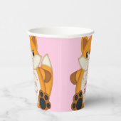Fox Baby Dusche Pink Pappbecher (Rechts)