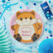 Fox Baby Dusche Pink Pappteller (Party)