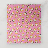 Fox Baby Dusche Pink Platzkarte (Innenseite Aufgefaltet)