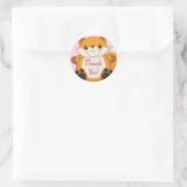 Fox Baby Dusche Pink Runder Aufkleber (Tasche)