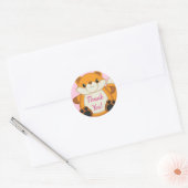Fox Baby Dusche Pink Runder Aufkleber (Umschlag)